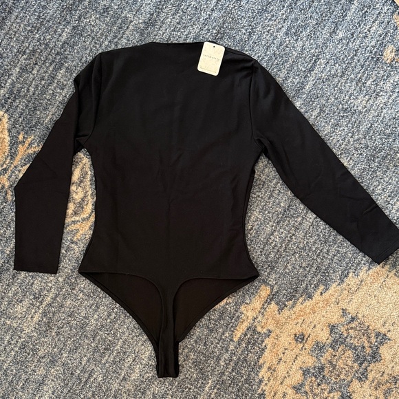 Free People Low Cut Black Bodysuit - Picture 3 of 4